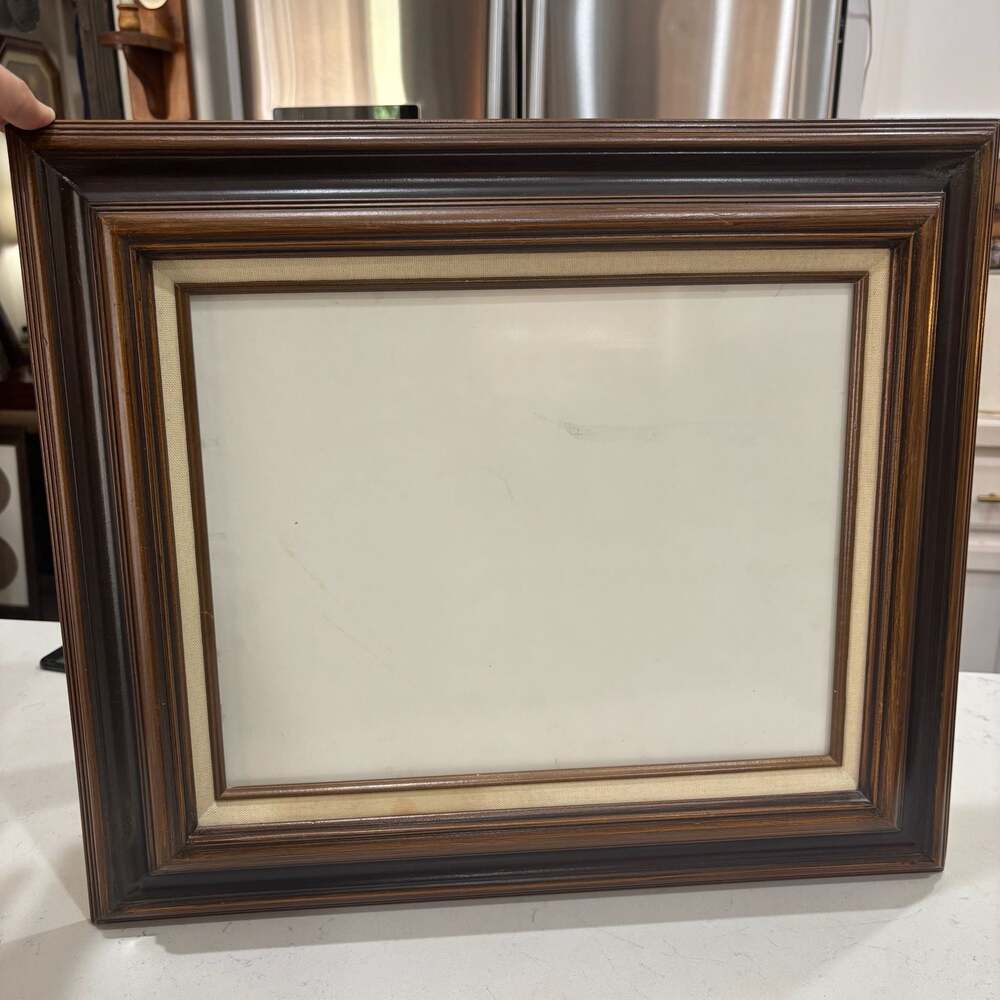 Vintage Dark Wood Canvas Art Frame 14x18 Open Gallery Frame